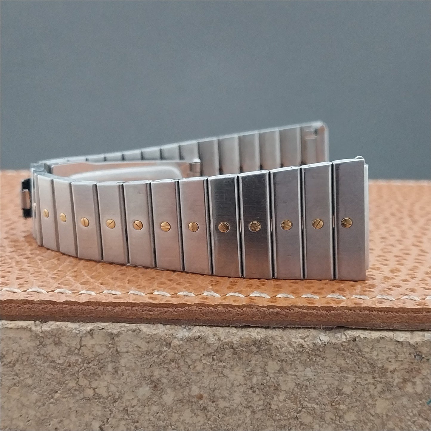 Vintage Accutron Tuning Fork Stainless Steel & Gold Tone Used Watch Band