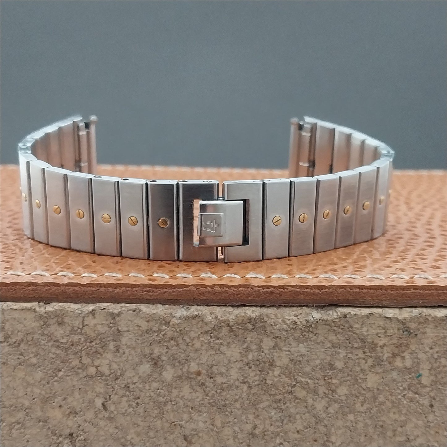 Vintage Accutron Tuning Fork Stainless Steel & Gold Tone Used Watch Band