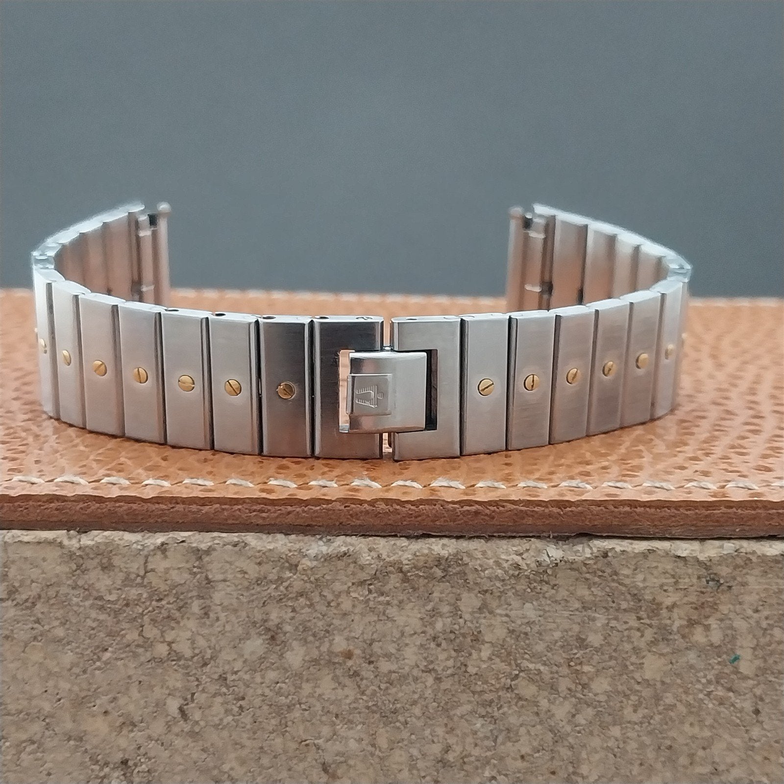 Vintage Accutron Tuning Fork Stainless Steel & Gold Tone Used Watch Band