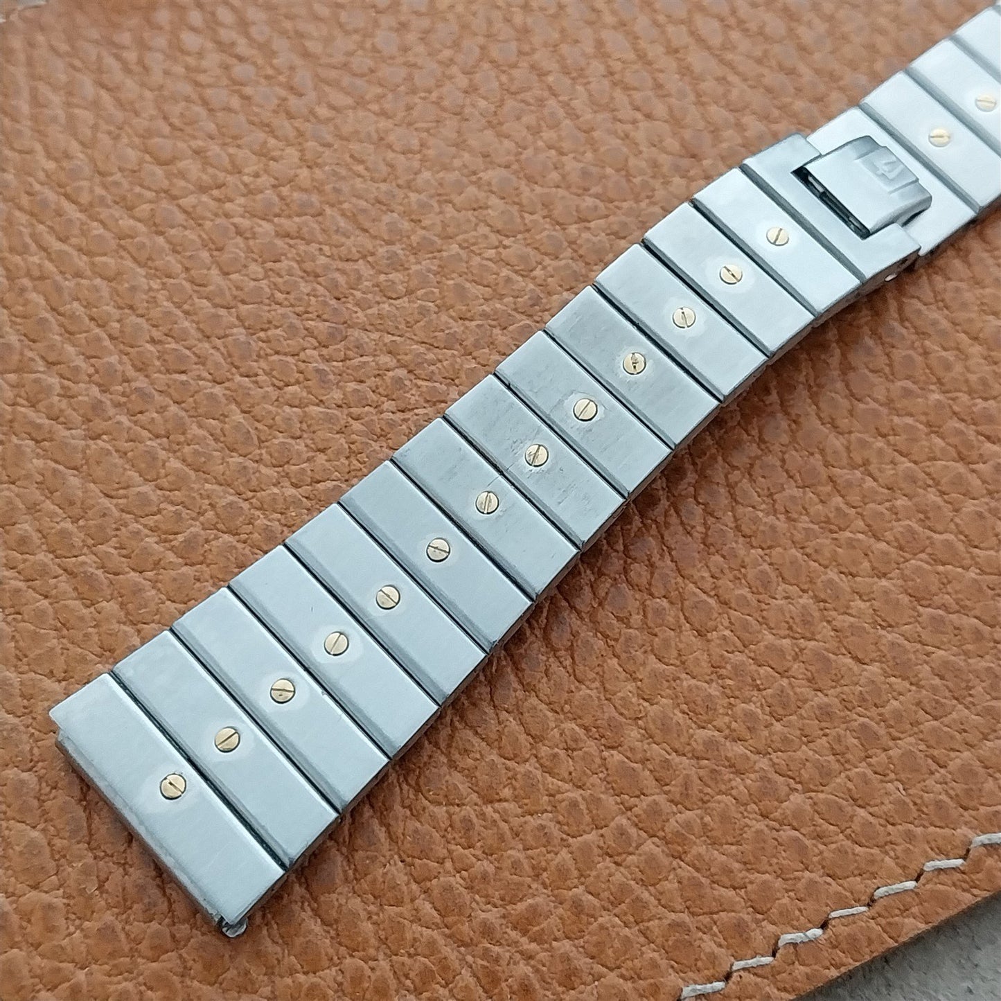 Vintage Accutron Tuning Fork Stainless Steel & Gold Tone Used Watch Band