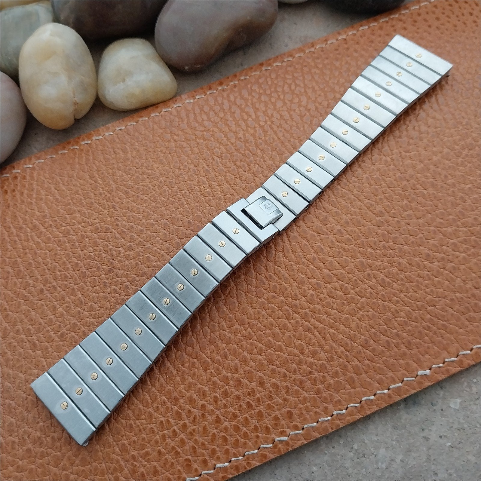 Vintage Accutron Tuning Fork Stainless Steel & Gold Tone Used Watch Band