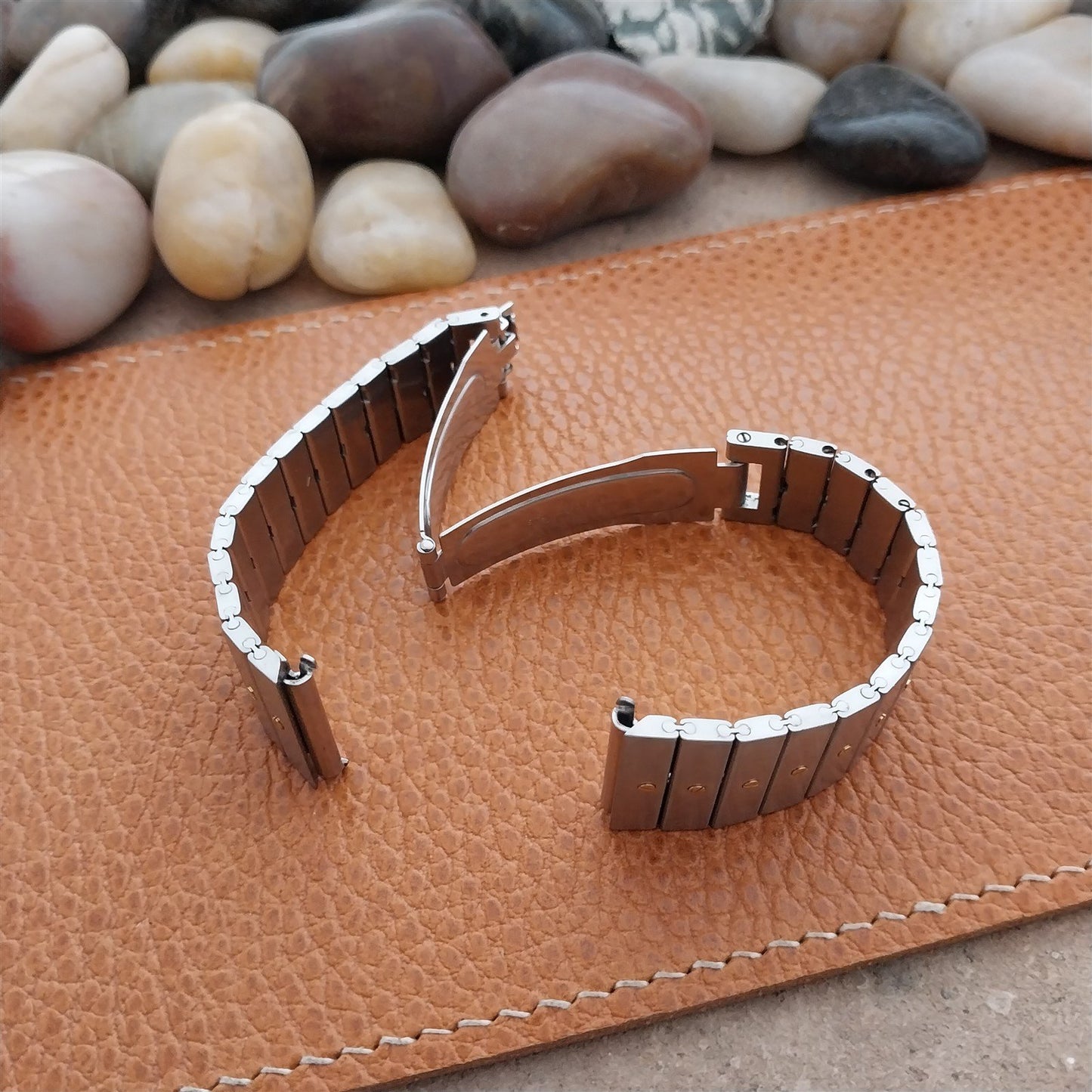 Vintage Accutron Tuning Fork Stainless Steel & Gold Tone Used Watch Band