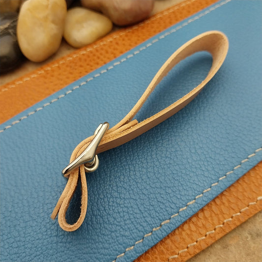 Natural Buttero Leather Pocket Watch Fob Strap & Solid Nickel Finish Buckle