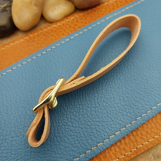 Natural Buttero Leather Pocket Watch Fob Strap & Brass Finish Solid Buckle