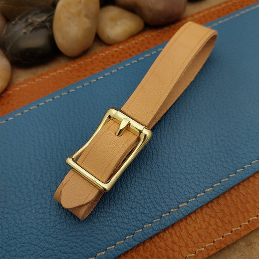 Natural Buttero Leather Pocket Watch Fob Strap & Brass Finish Solid Buckle