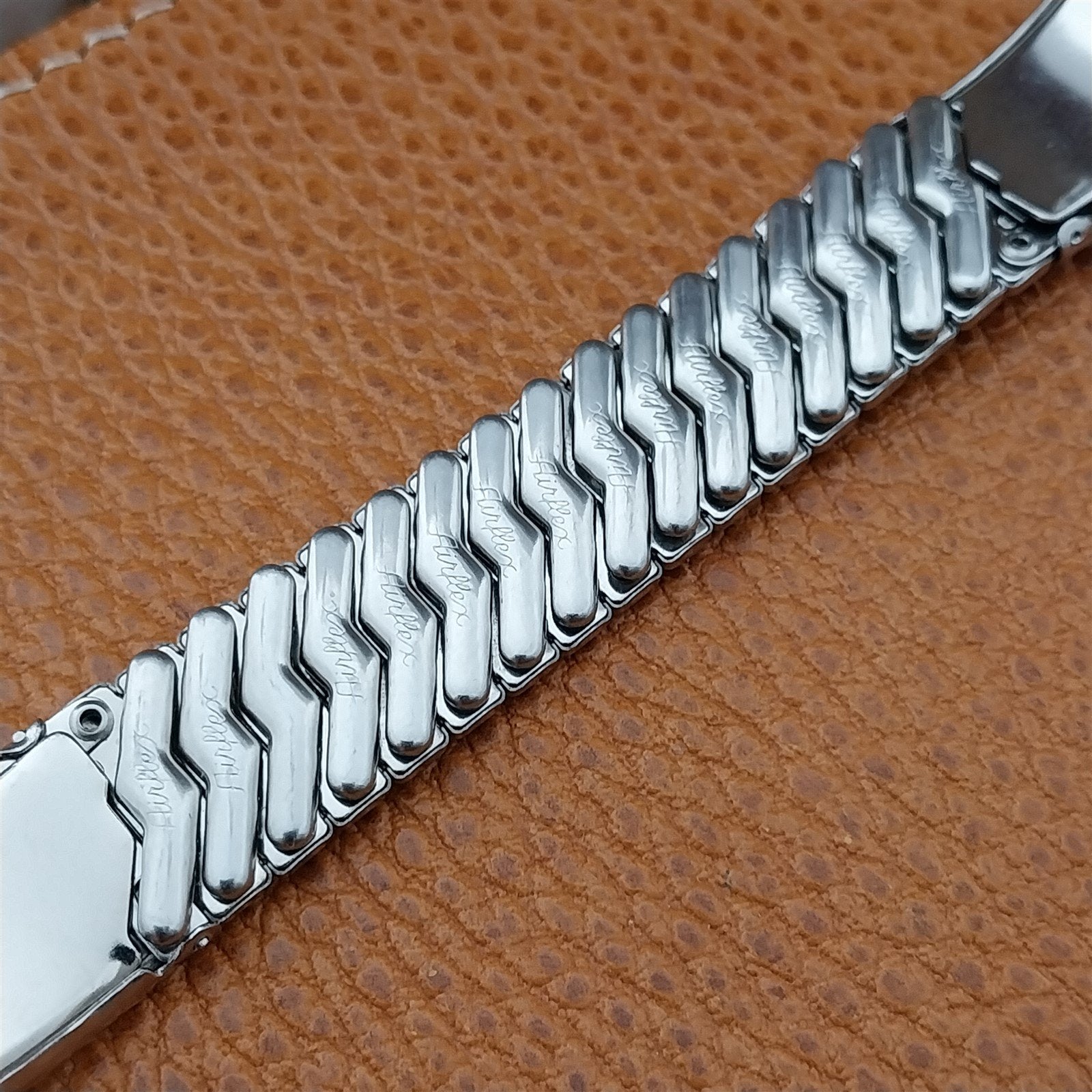 Vintage 5/8" Stainless Steel & Lizard Airflex Unsued Classic 1950s Watch Band