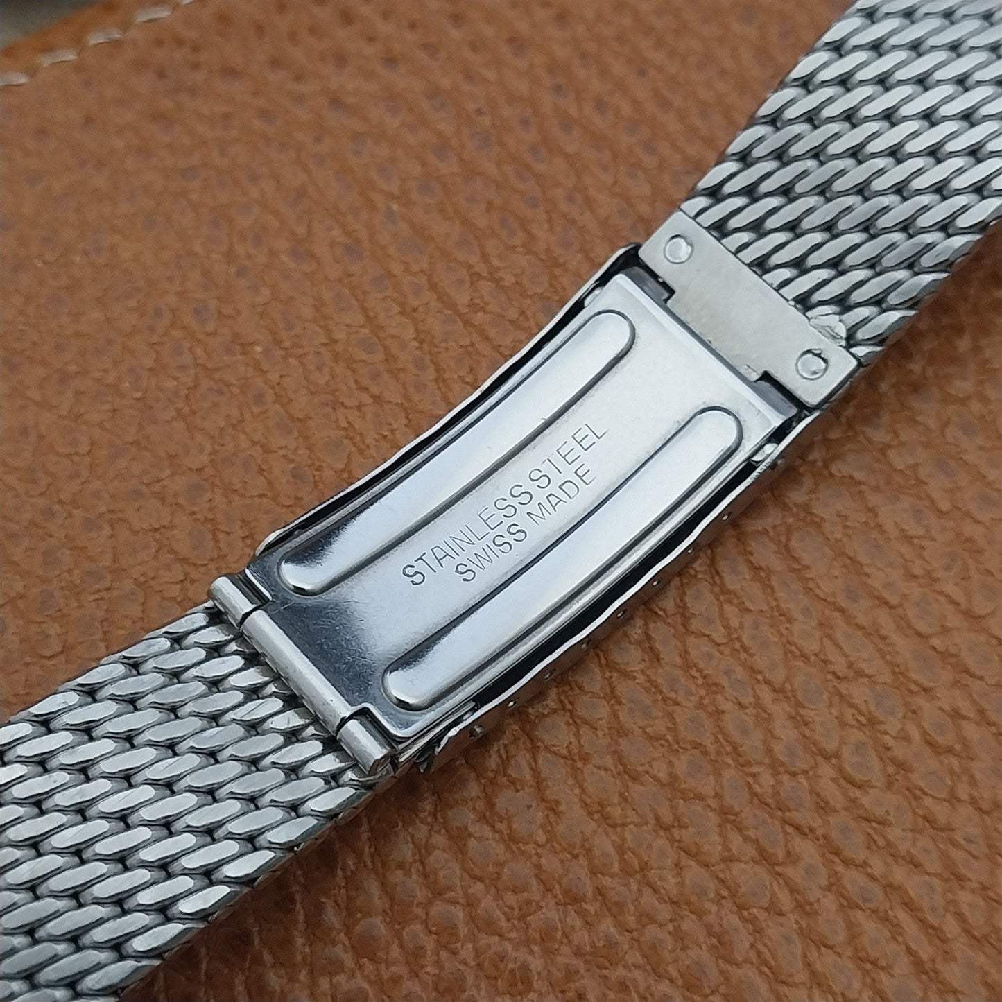 Vintage 18mm Classic Thick Stainless Steel Mesh Unused Swiss Watch Band