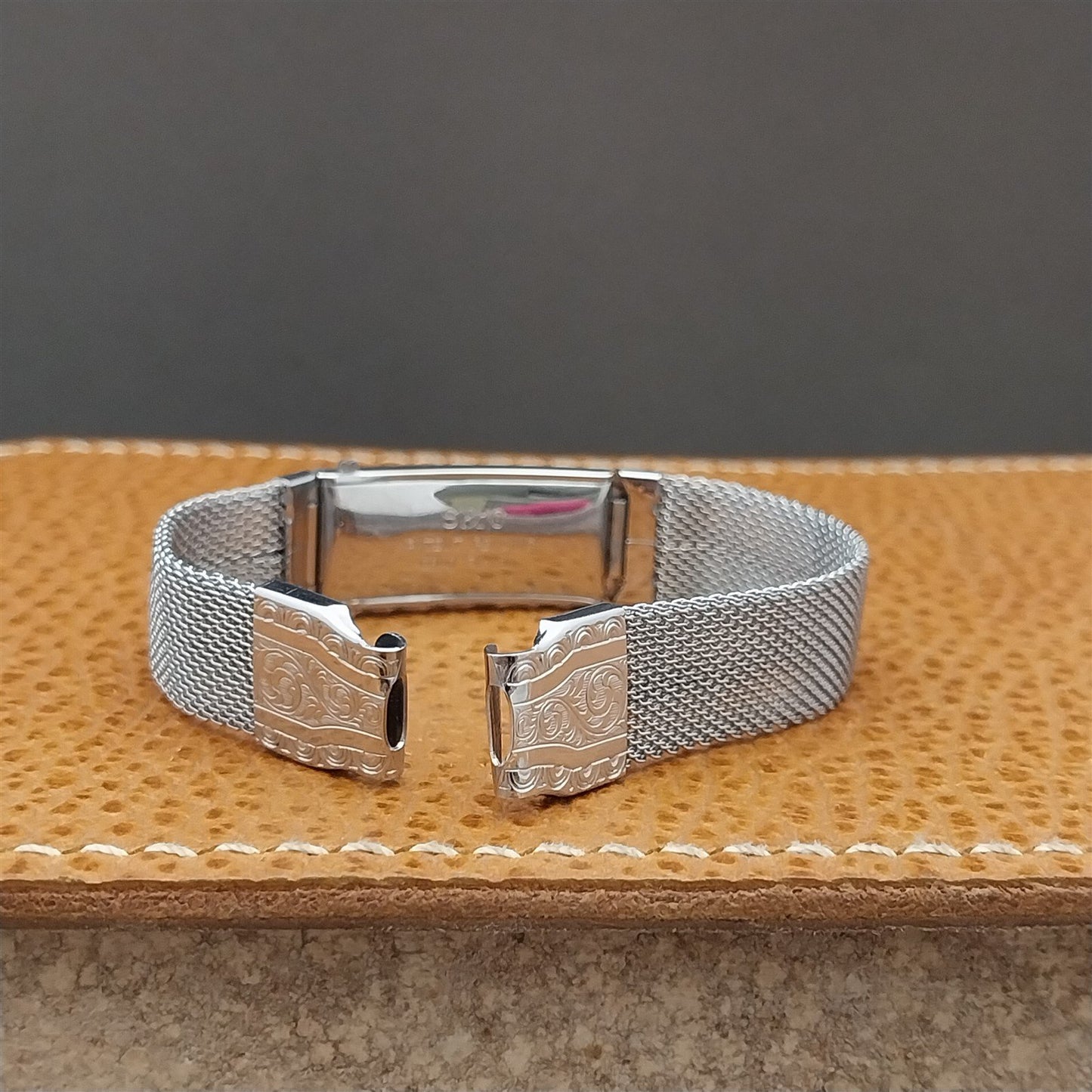 1920s-1930s White Gold Filled Mesh Womens Unused Vintage Art Deco Watch Bracelet