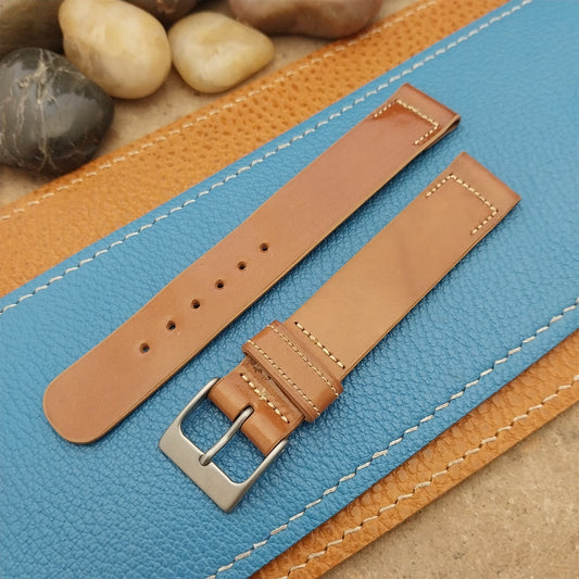 Vintage Binson Shell Cordovan 5/8" Unused 1950s Watch Band & Bead Blasted Buckle