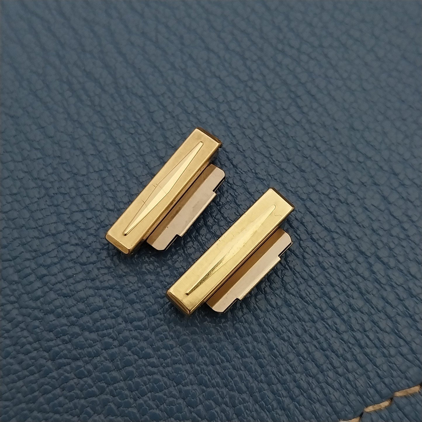 2 Kreisler DuraFlex Yellow Gold Fill Unused LINKS add 1/4" to Vintage Watch Band