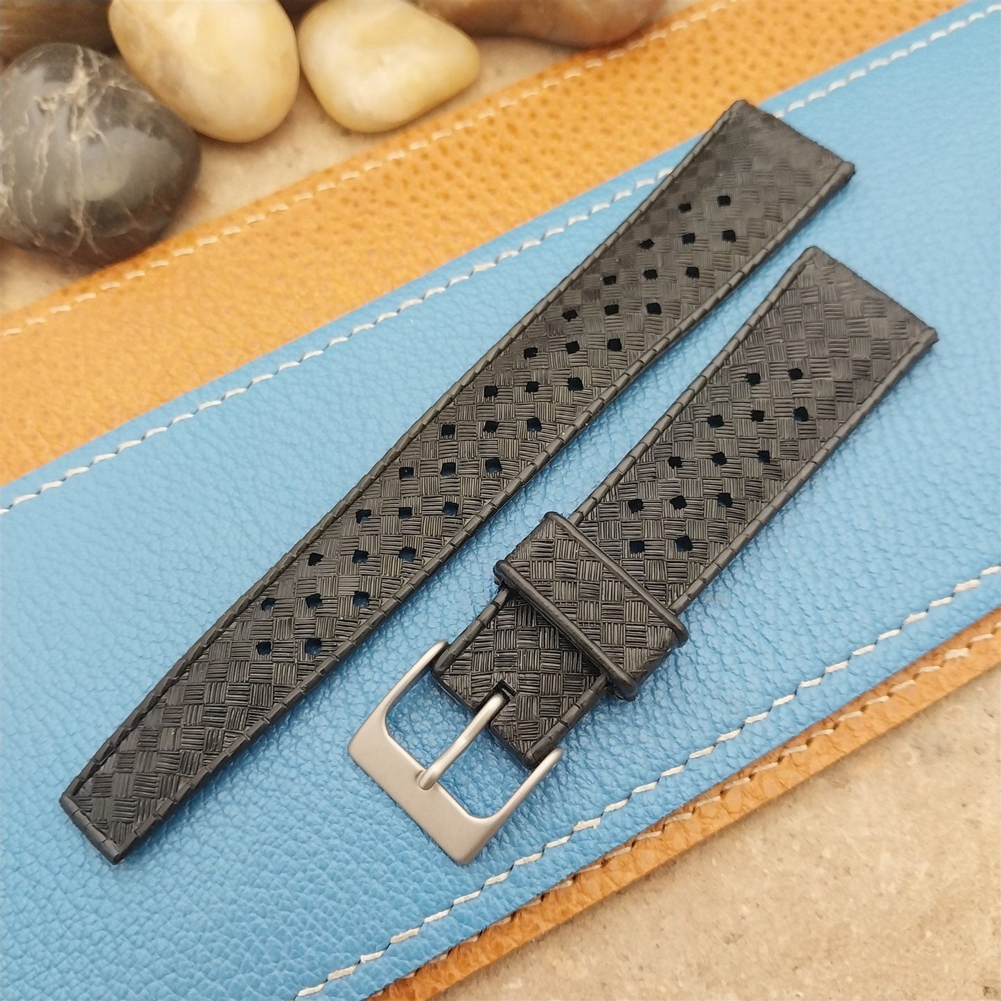 Vintage 20mm Skindiver Tropical Classic Unused 1960s Watch Band & Matte Buckle