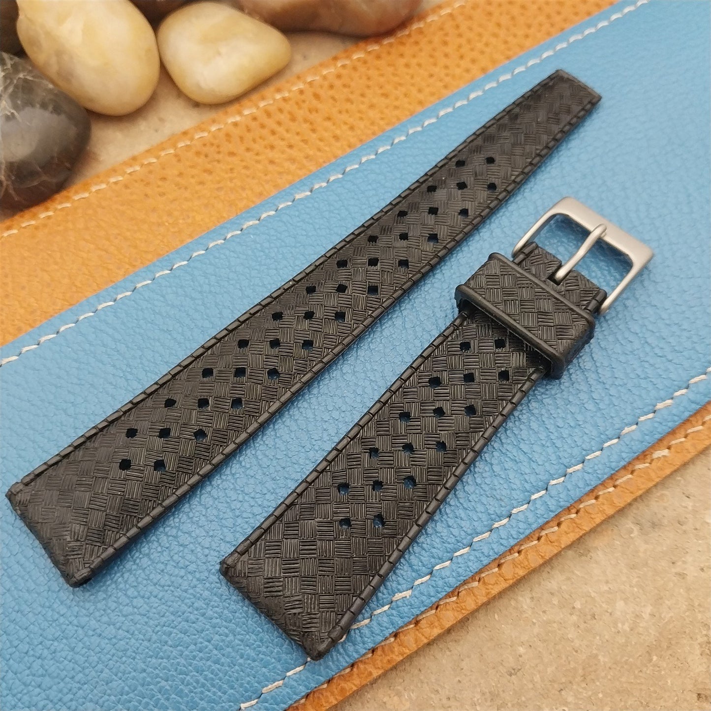 Vintage 20mm Skindiver Tropical Classic Unused 1960s Watch Band & Matte Buckle