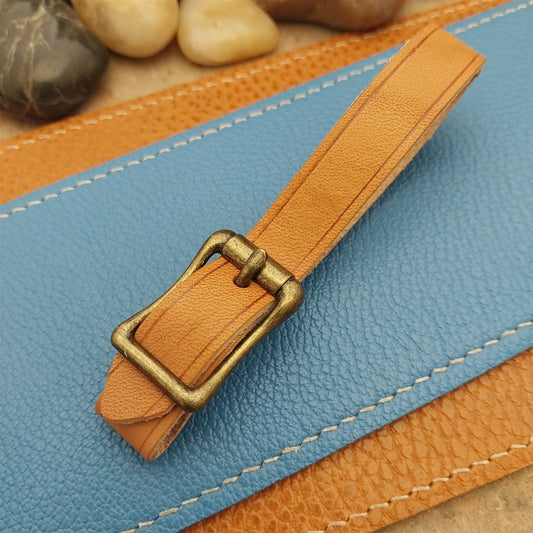 Russet Saddle Leather Pocket Watch Fob Strap & Antique Brass Finish Buckle