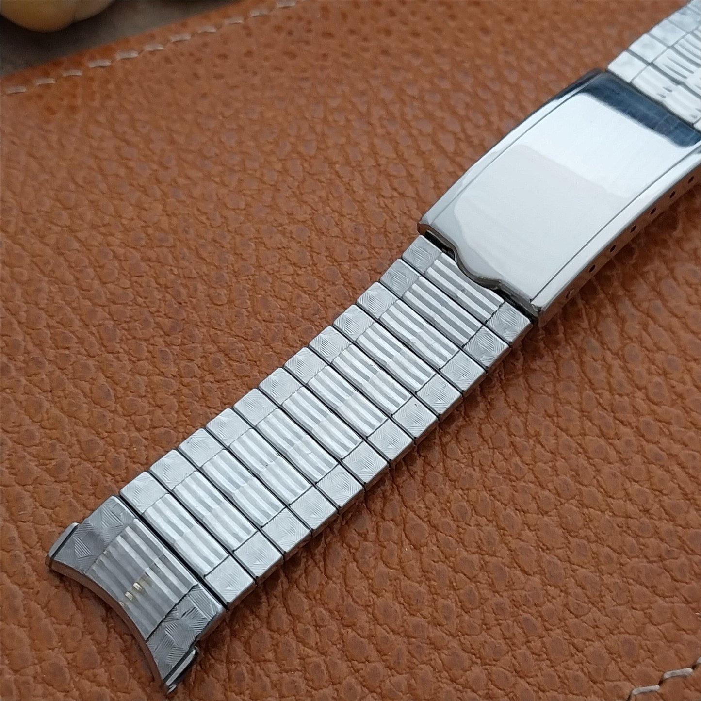 Vintage 18mm 19mm Stainless Steel Expansion Deployment Unused 1960s Watch Band
