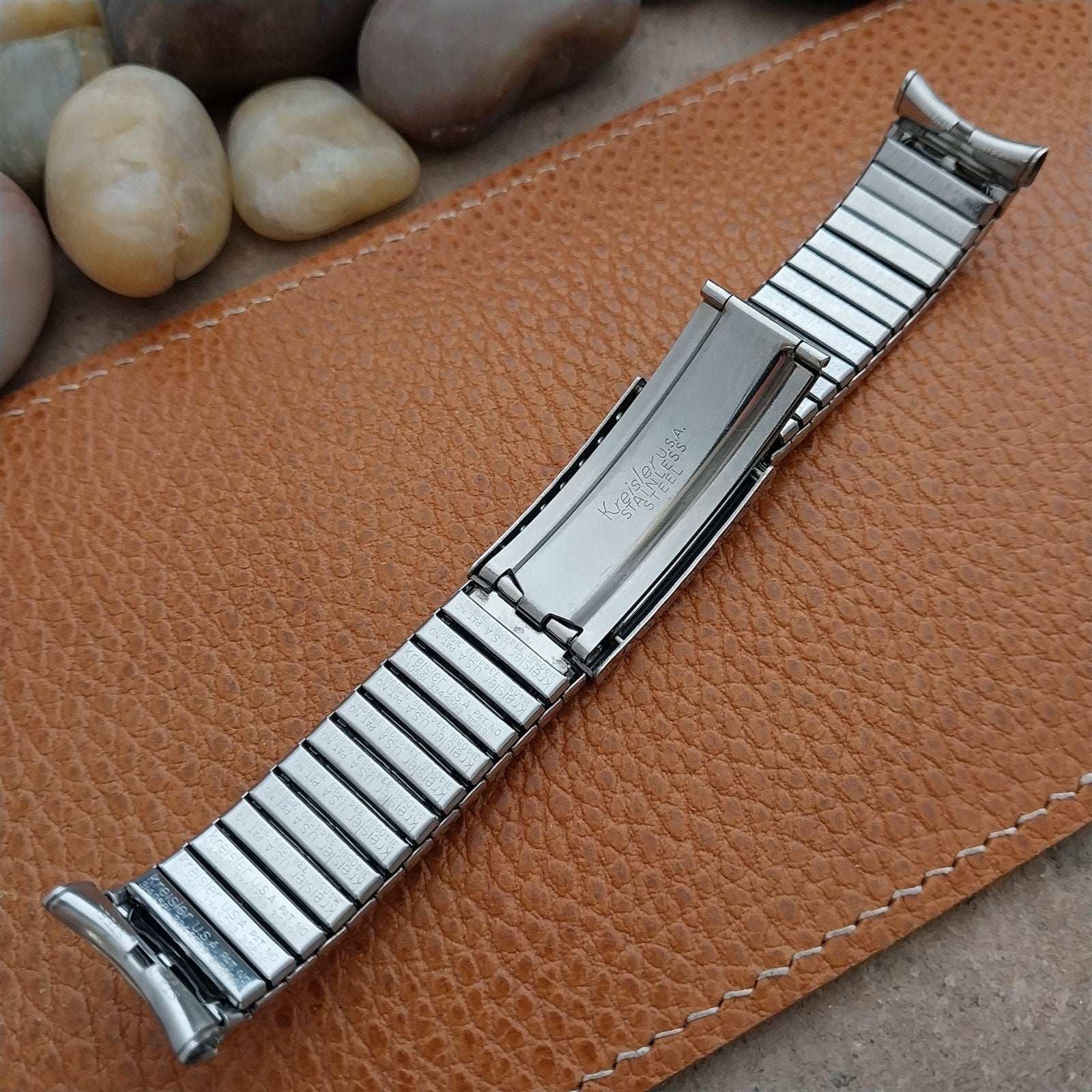 Vintage 18mm 19mm Stainless Steel Expansion Deployment Unused 1960s Watch Band