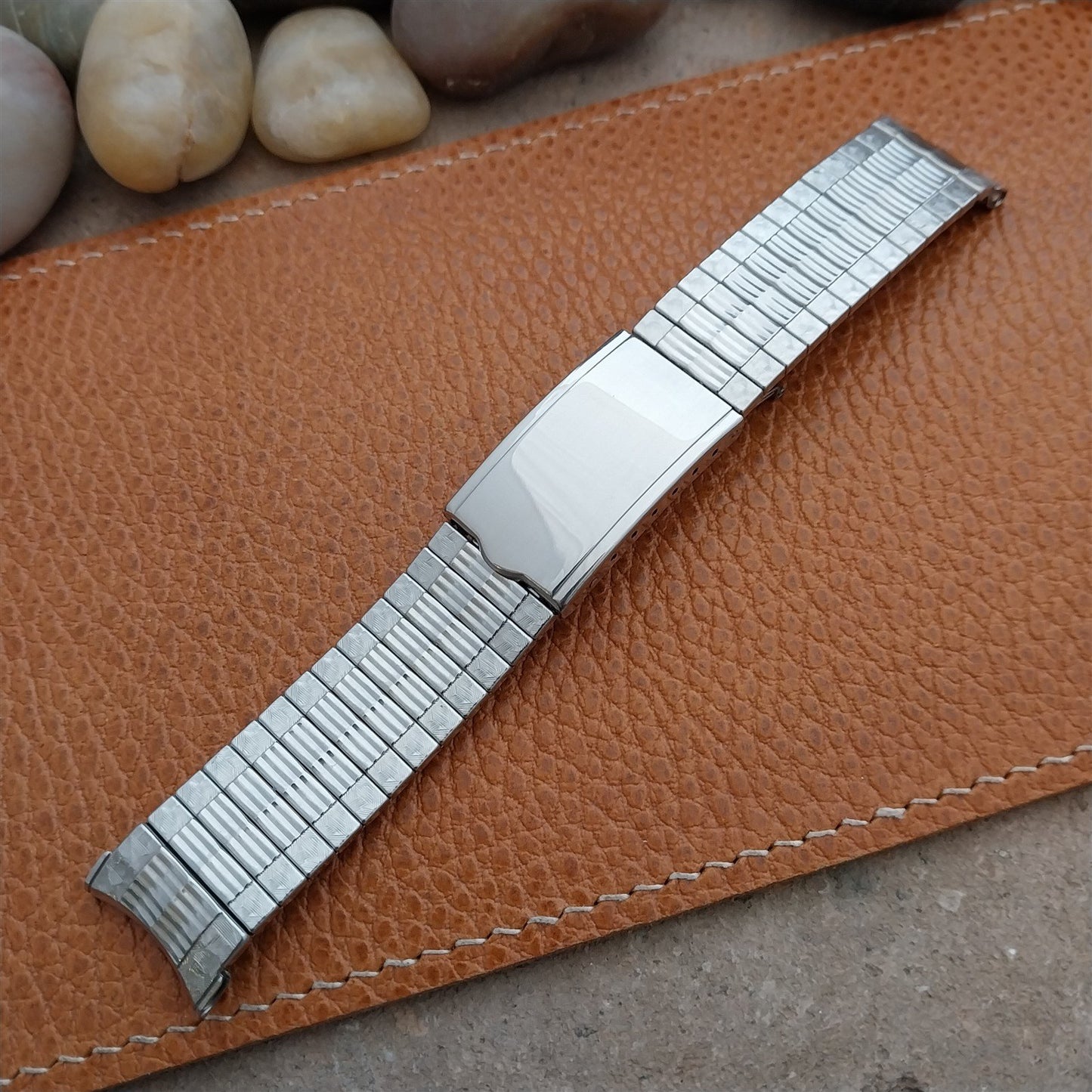 Vintage 18mm 19mm Stainless Steel Expansion Deployment Unused 1960s Watch Band