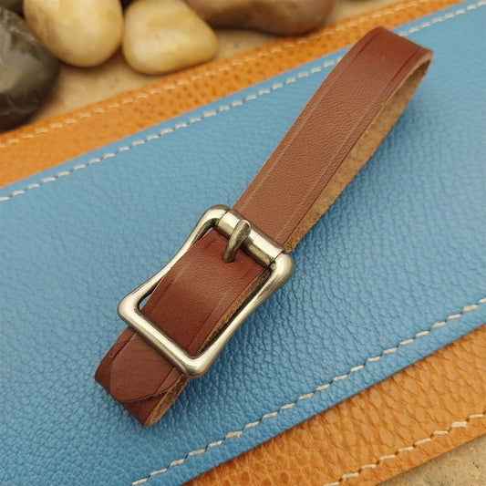 English Bridle Leather Pocket Watch Fob Strap & Antique Nickel Finish Cast Buckle