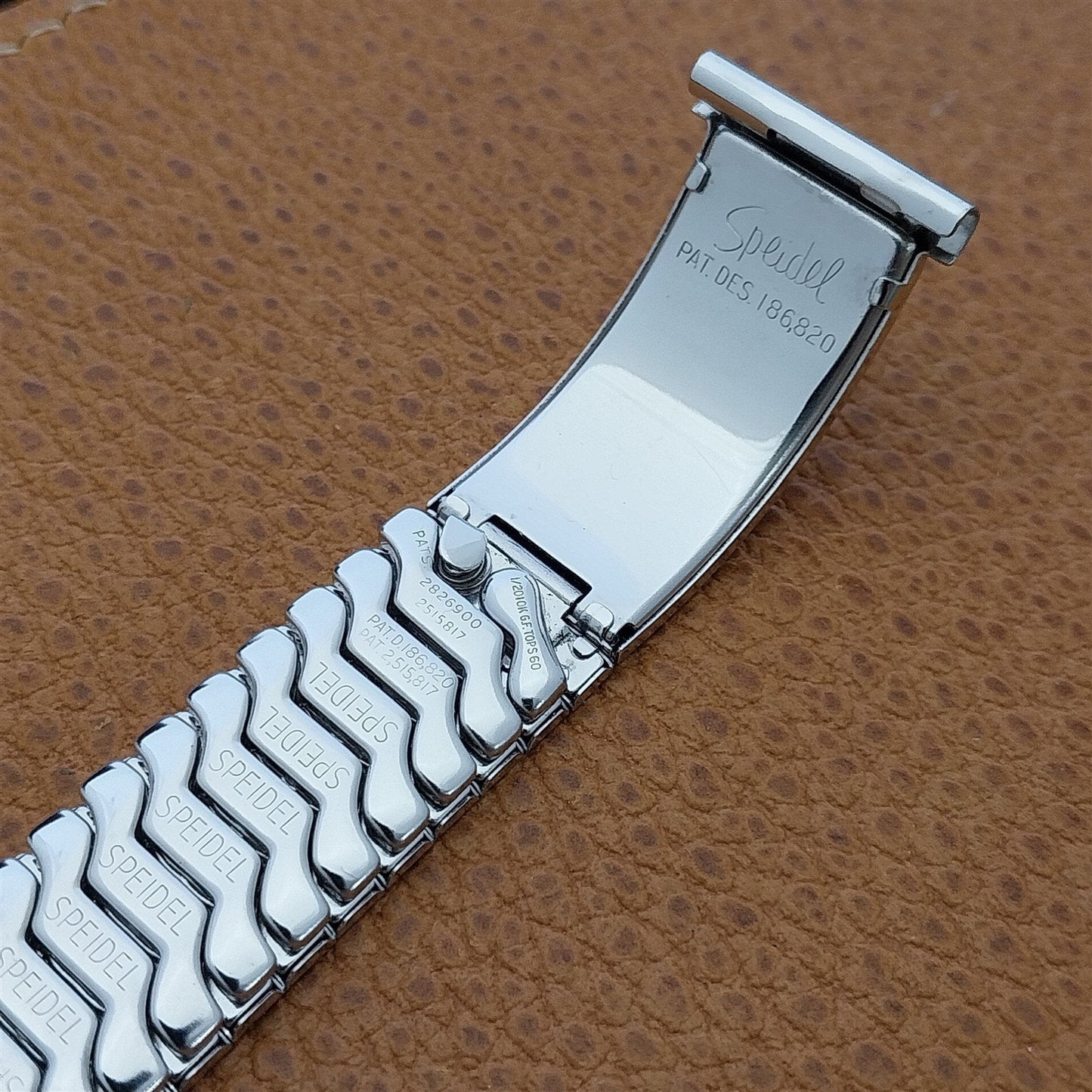 1960 10k White Gold-Filled Speidel Emblematic MCM nos Vintage Watch Band