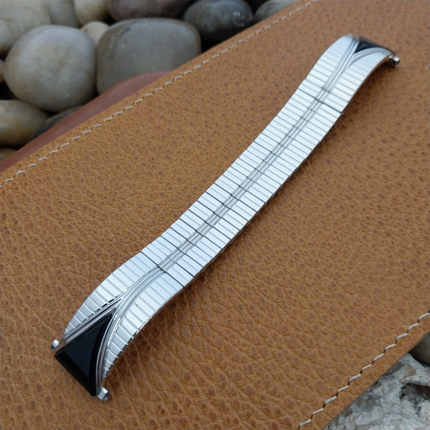 1960 10k White Gold-Filled Speidel Emblematic MCM nos Vintage Watch Band