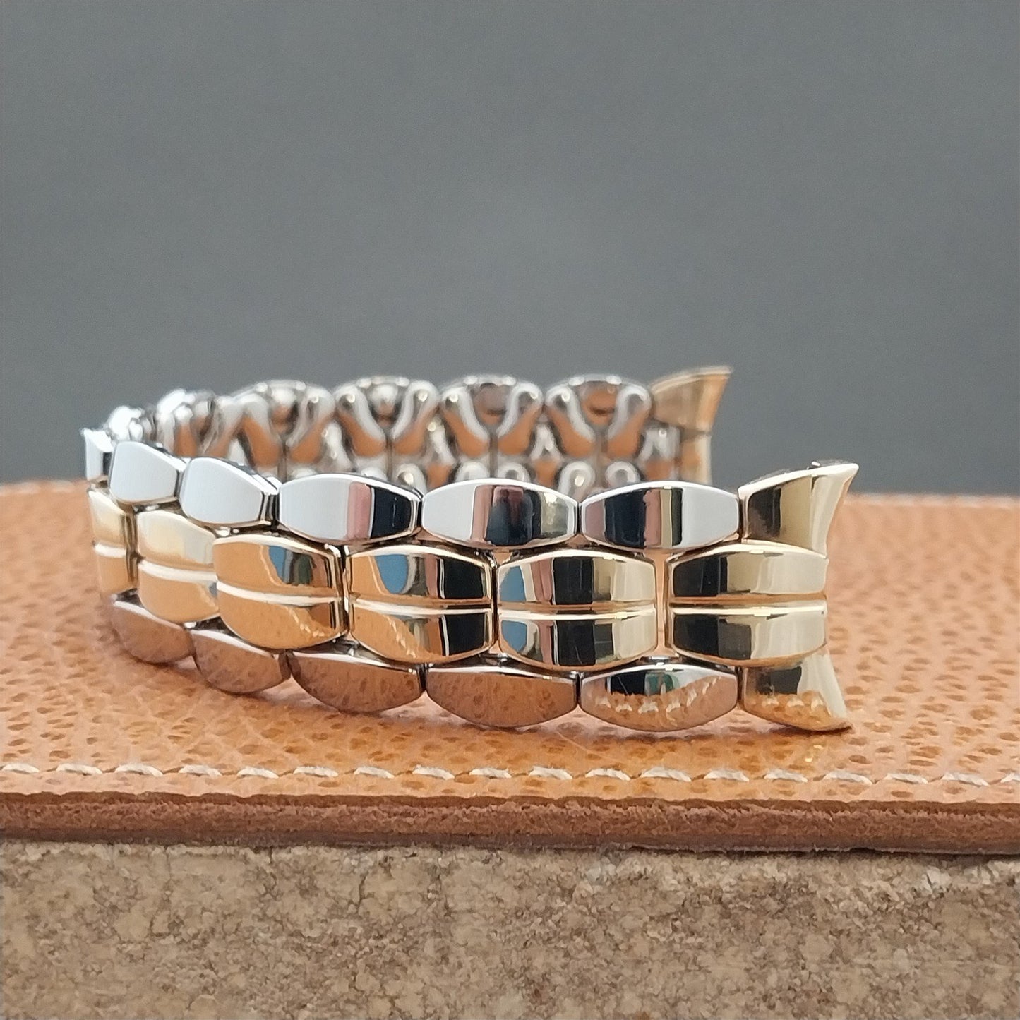 Vintage 19mm Apex Stainless & Gold-Filled Classic Expansion Unused Watch Band