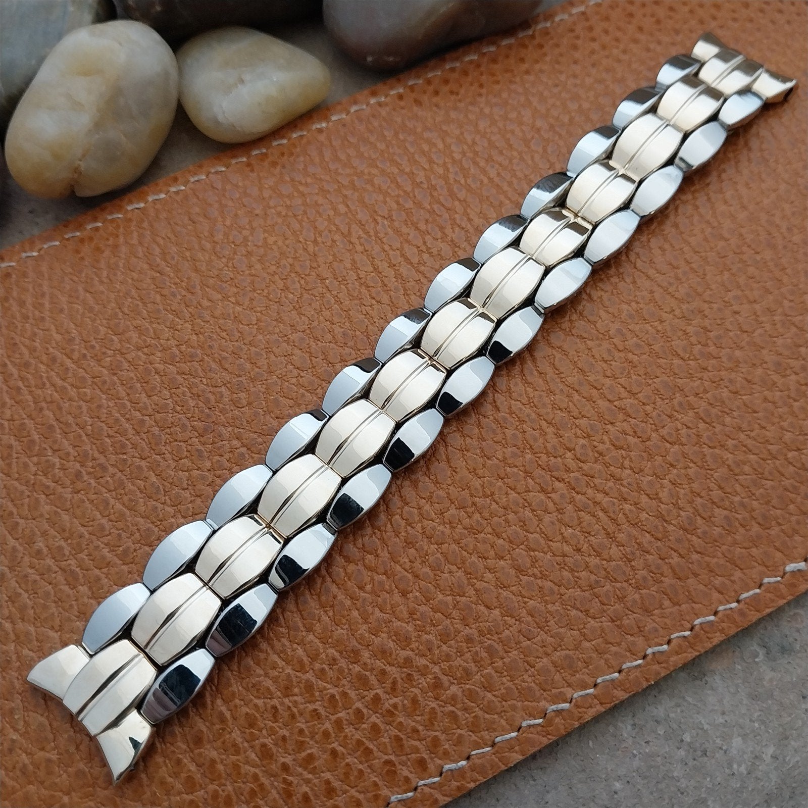 Vintage 19mm Apex Stainless & Gold-Filled Classic Expansion Unused Watch Band