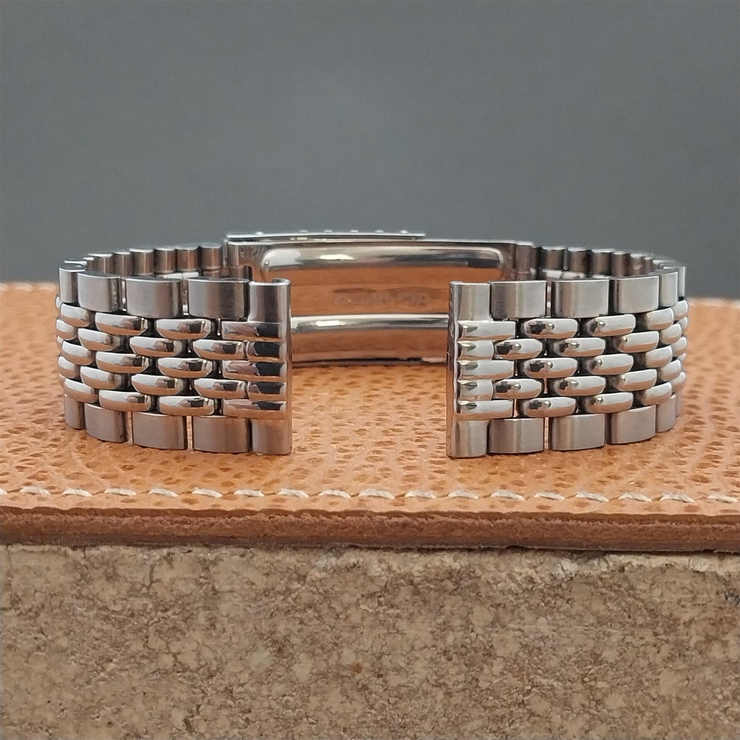 Vintage 17.2mm Stainless Steel Rice Beads Classic Speidel 1960s Watch Band