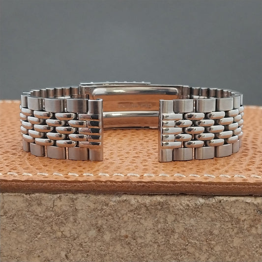 Vintage 17.2mm Stainless Steel Rice Beads Classic Speidel 1960s Watch Band