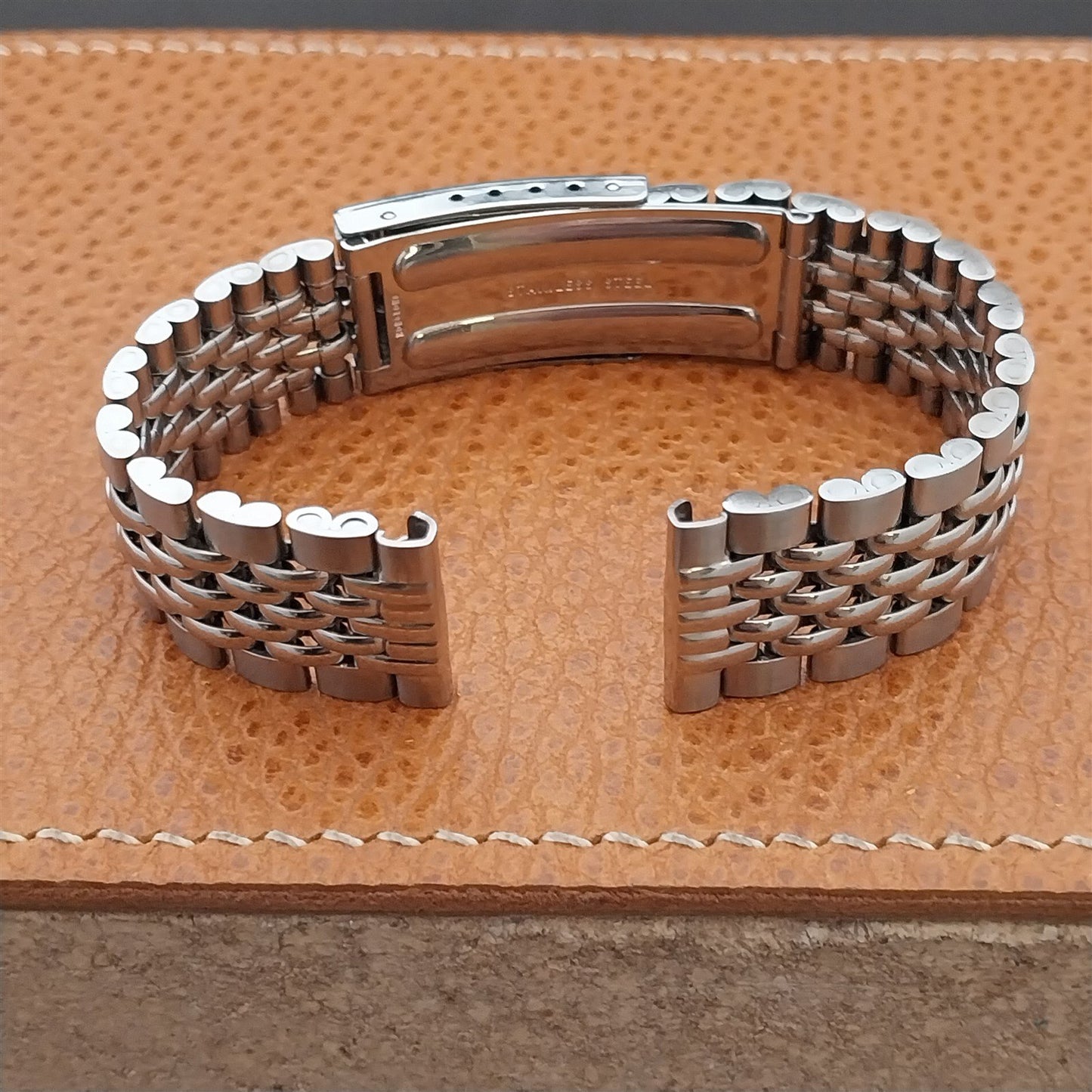 Vintage 17.2mm Stainless Steel Rice Beads Classic Speidel 1960s Watch Band
