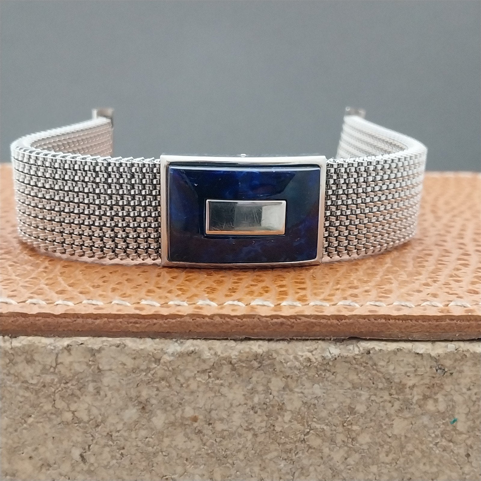 19mm 18mm 16mm Evinger Stainless Stretch Mesh Murano Glass Vintage Watch Band