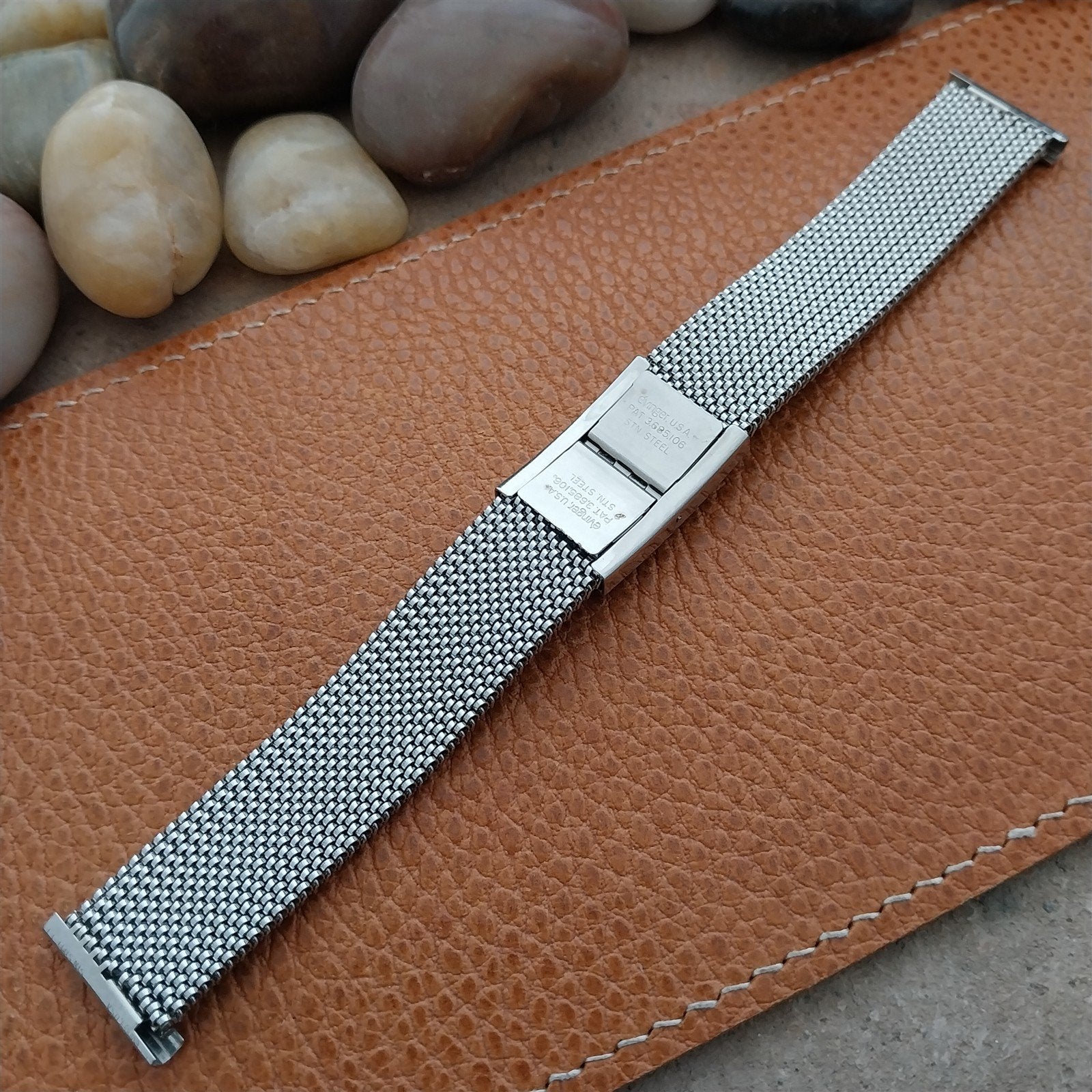 19mm 18mm 16mm Evinger Stainless Stretch Mesh Murano Glass Vintage Watch Band