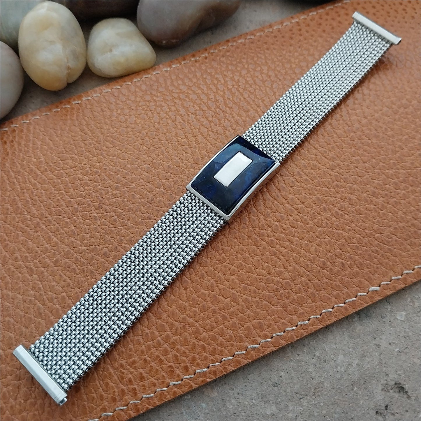19mm 18mm 16mm Evinger Stainless Stretch Mesh Murano Glass Vintage Watch Band