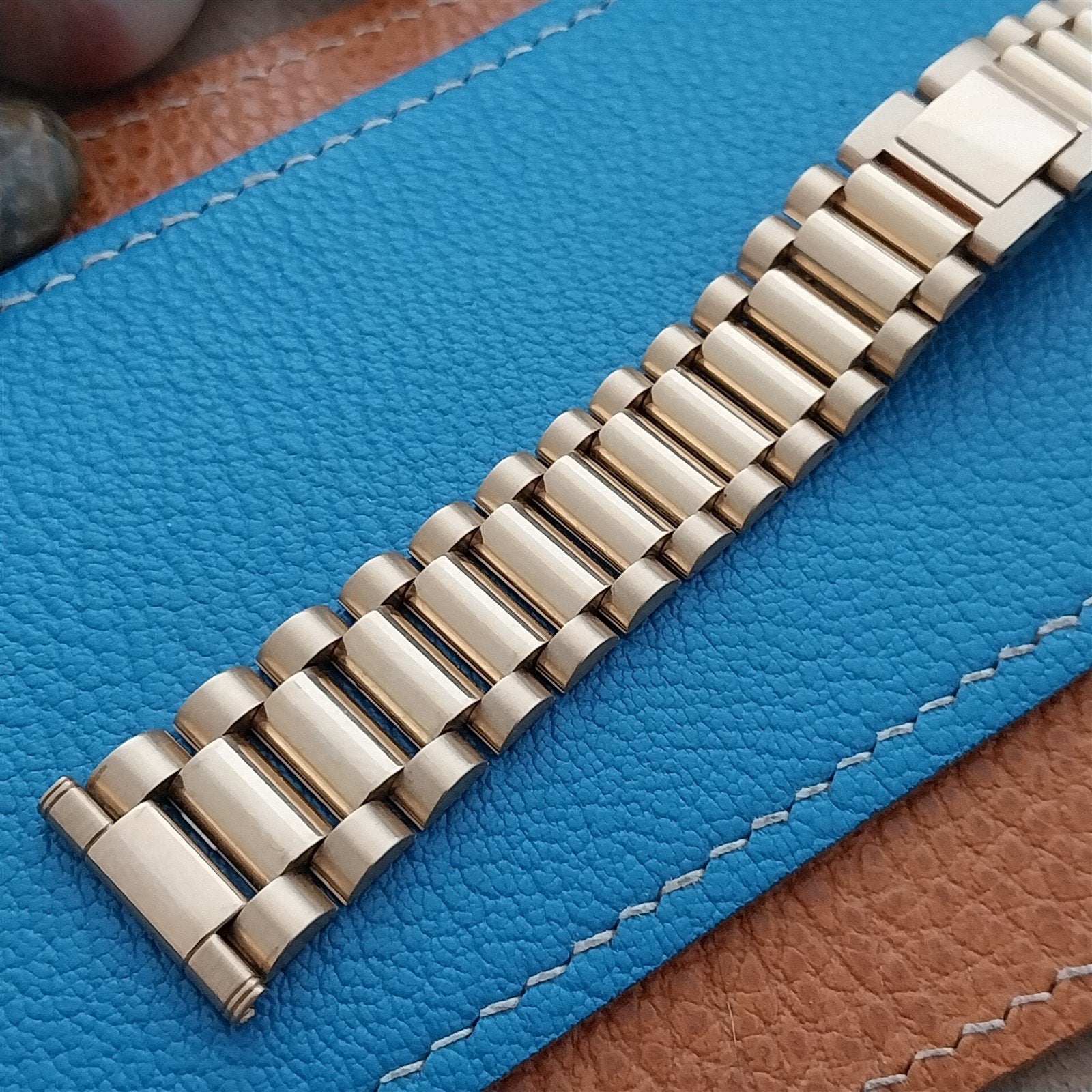 Vintage 20mm 19mm Gold-Tone President Solid Link Hadley NOS Classic Watch Band