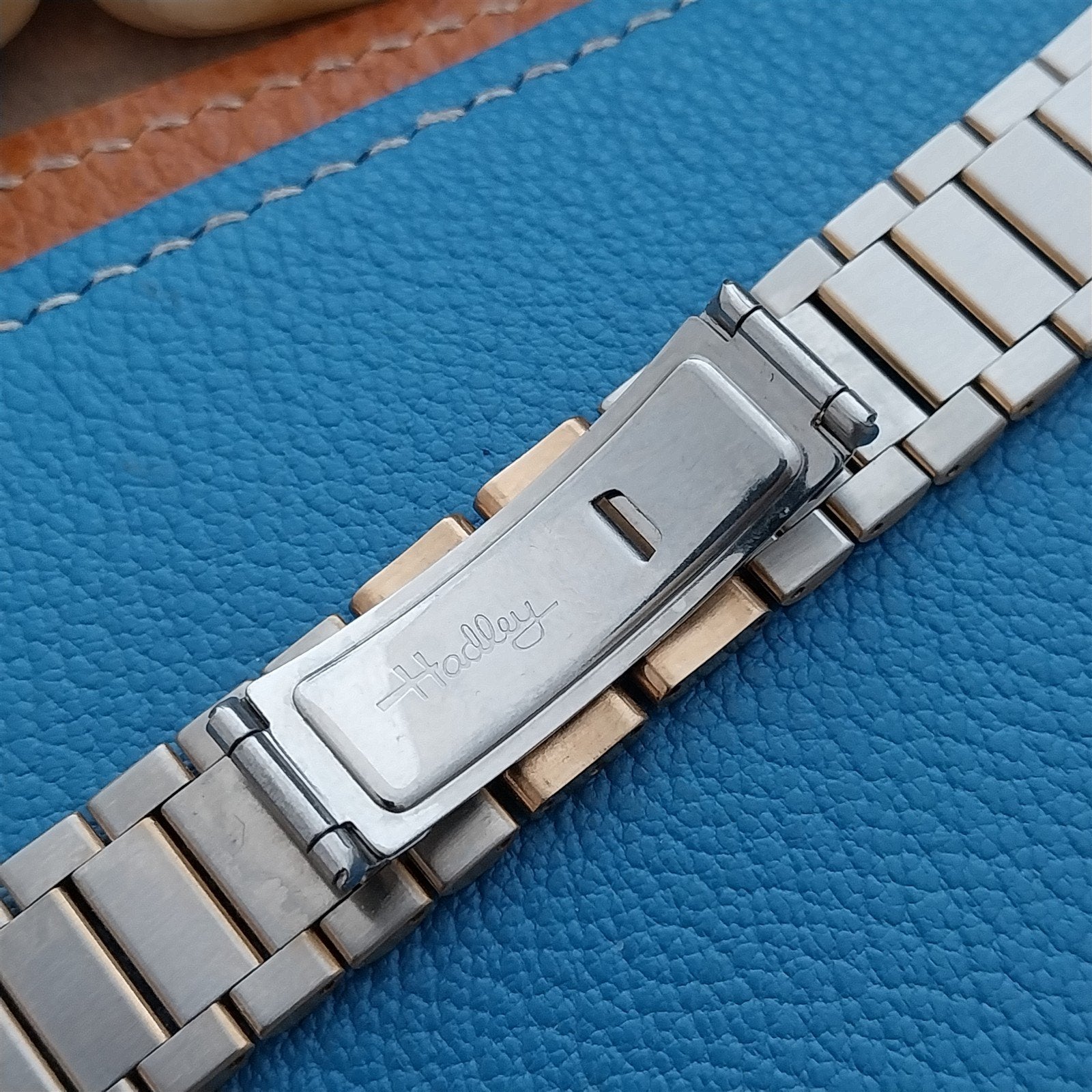 Vintage 20mm 19mm Gold-Tone President Solid Link Hadley NOS Classic Watch Band