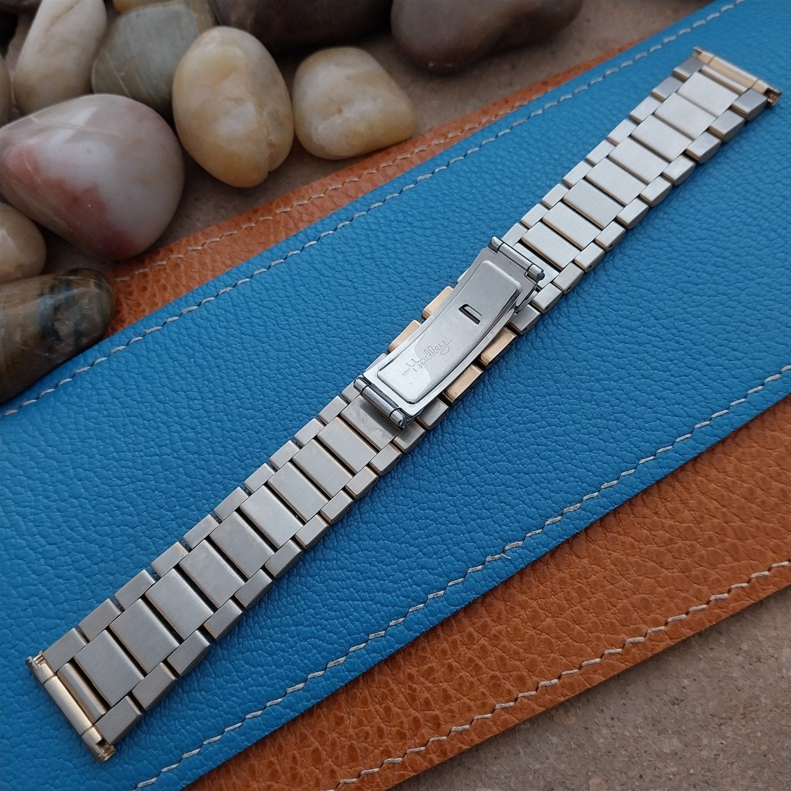 Vintage 20mm 19mm Gold-Tone President Solid Link Hadley NOS Classic Watch Band