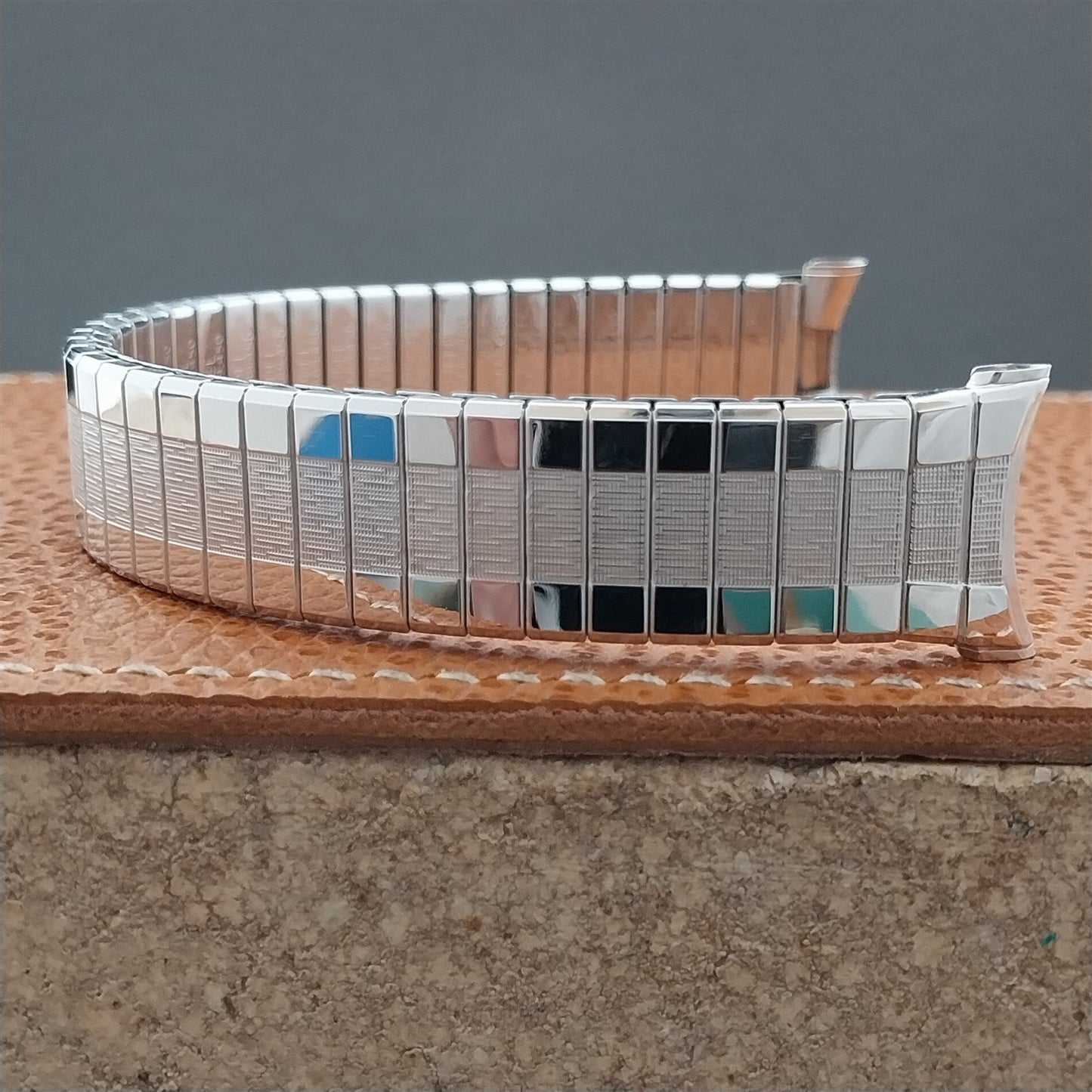 Vintage 19mm 18mm 17mm Long White Gold-Filled Speidel Classic 1971 Watch Band