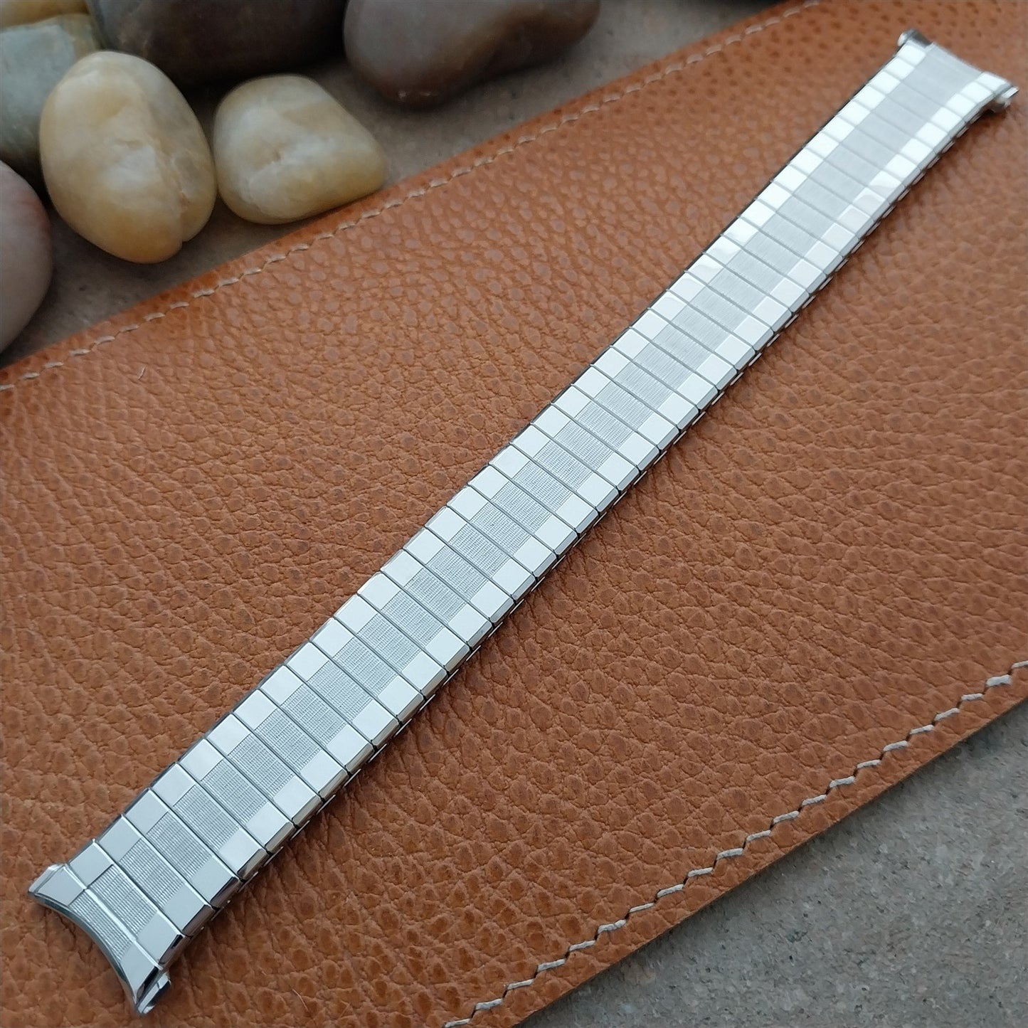 Vintage 19mm 18mm 17mm Long White Gold-Filled Speidel Classic 1971 Watch Band