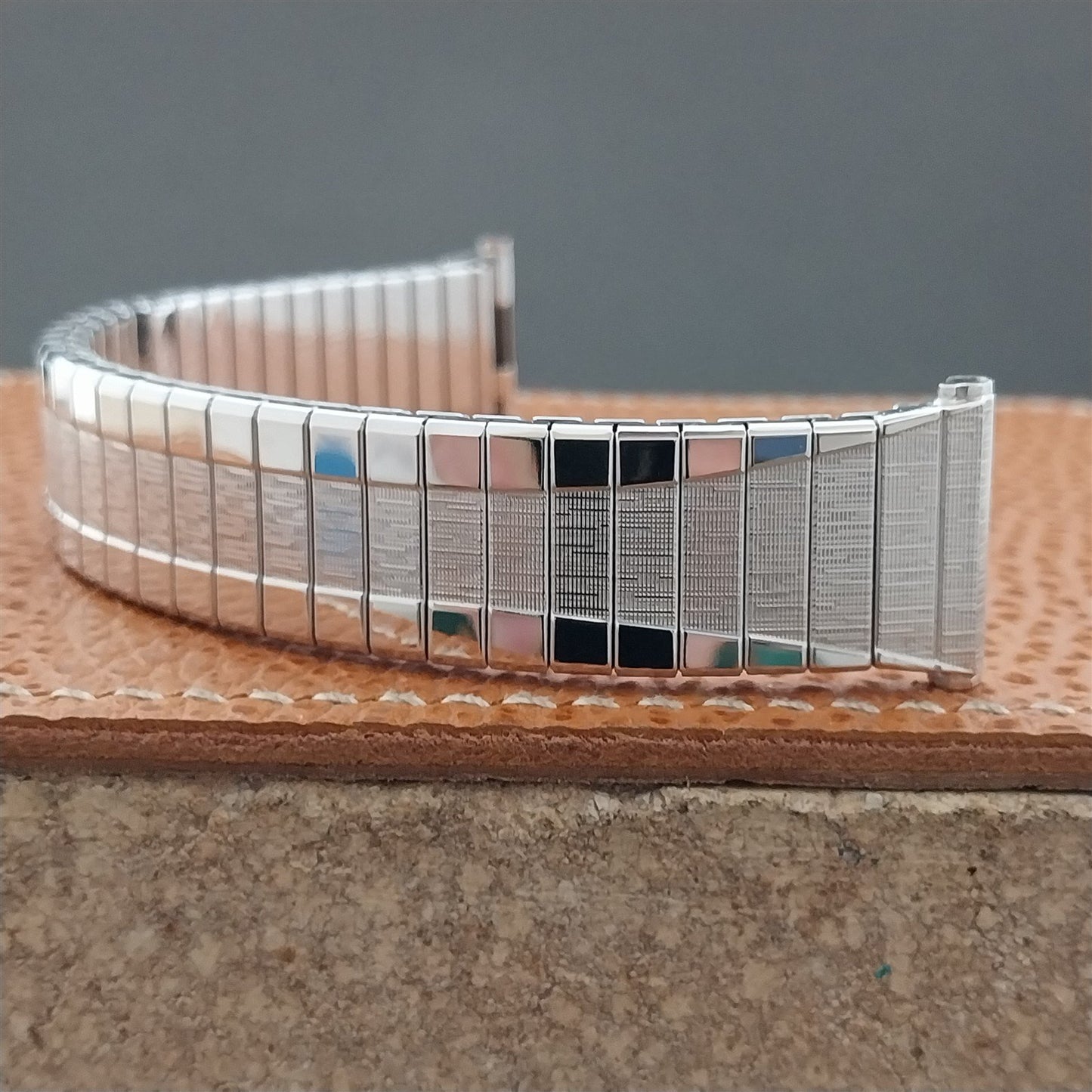 Vintage 19mm 18mm 17mm White Gold Filled Speidel Scope 1962 Unused Watch Band