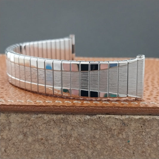 Vintage 19mm 18mm 17mm White Gold Filled Speidel Scope 1962 Unused Watch Band