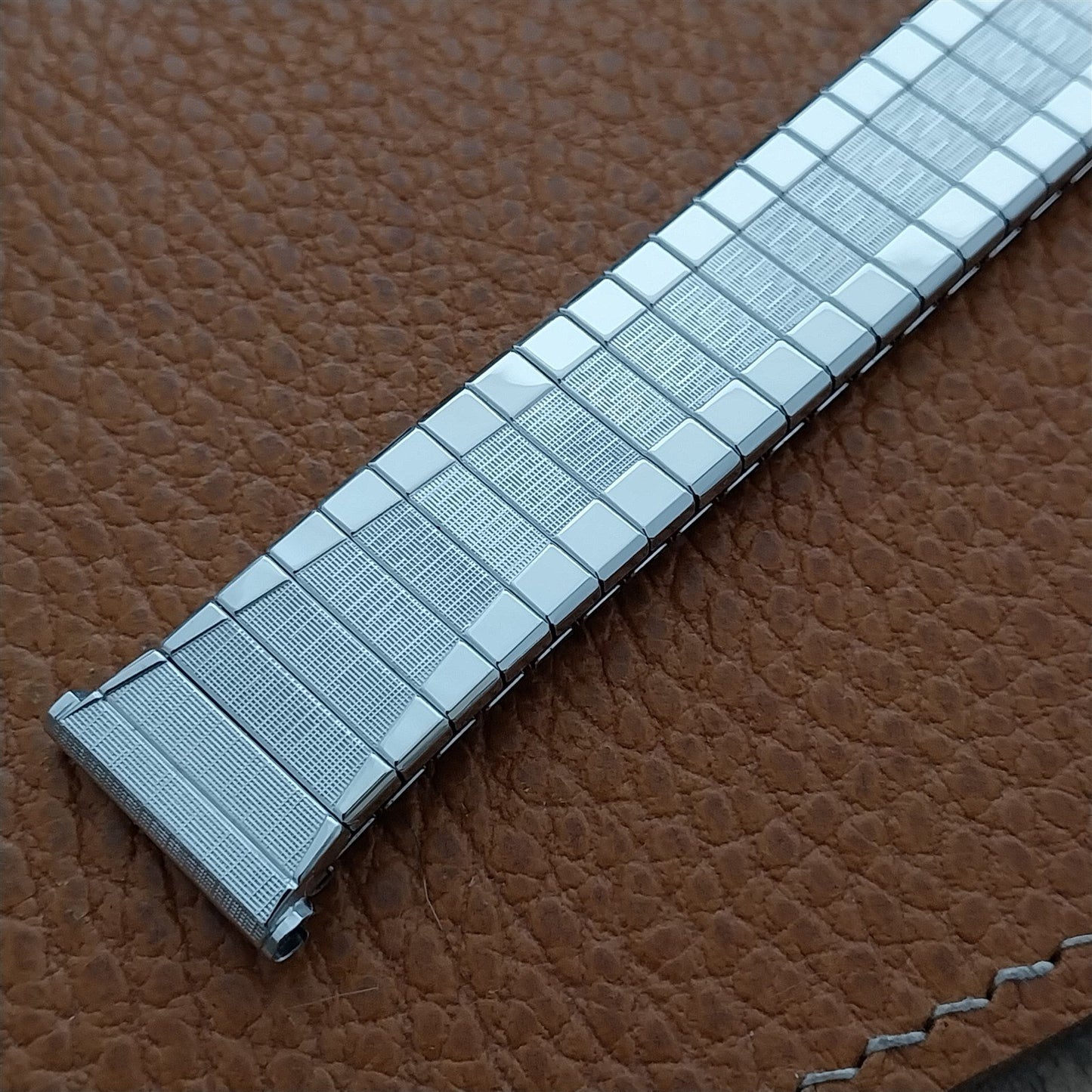 Vintage 19mm 18mm 17mm White Gold Filled Speidel Scope 1962 Unused Watch Band