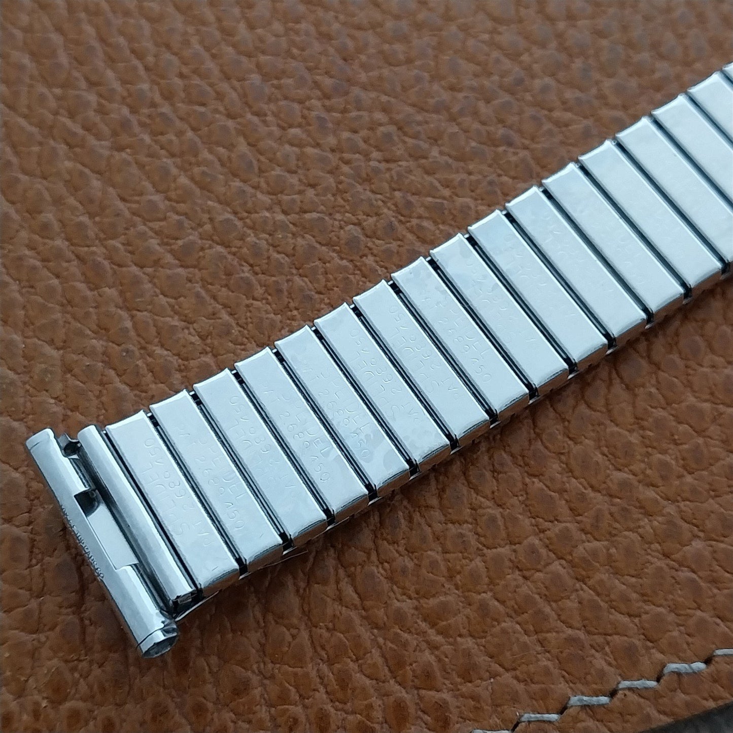 Vintage 19mm 18mm 17mm White Gold Filled Speidel Scope 1962 Unused Watch Band