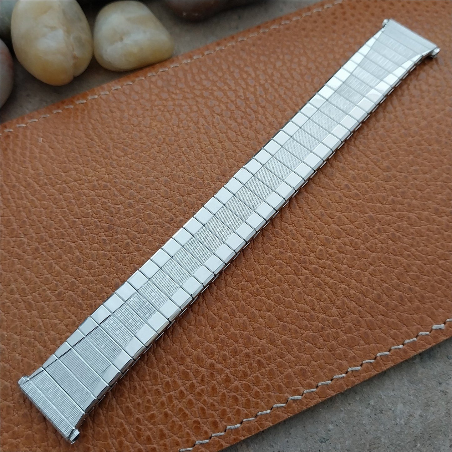 Vintage 19mm 18mm 17mm White Gold Filled Speidel Scope 1962 Unused Watch Band