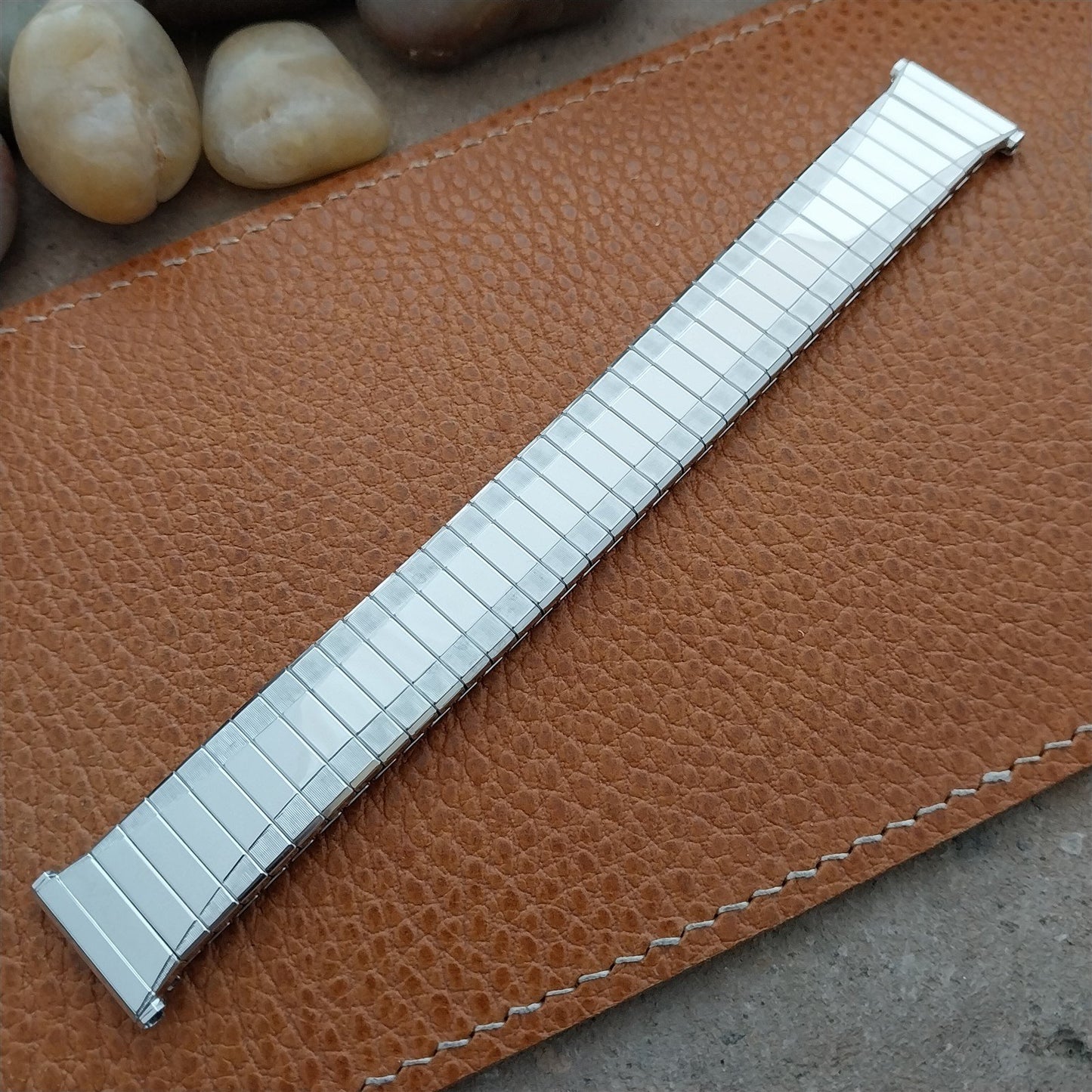 Vintage 19mm 18mm 17mm White Gold-Filled Speidel Depth Unused 1962 Watch Band