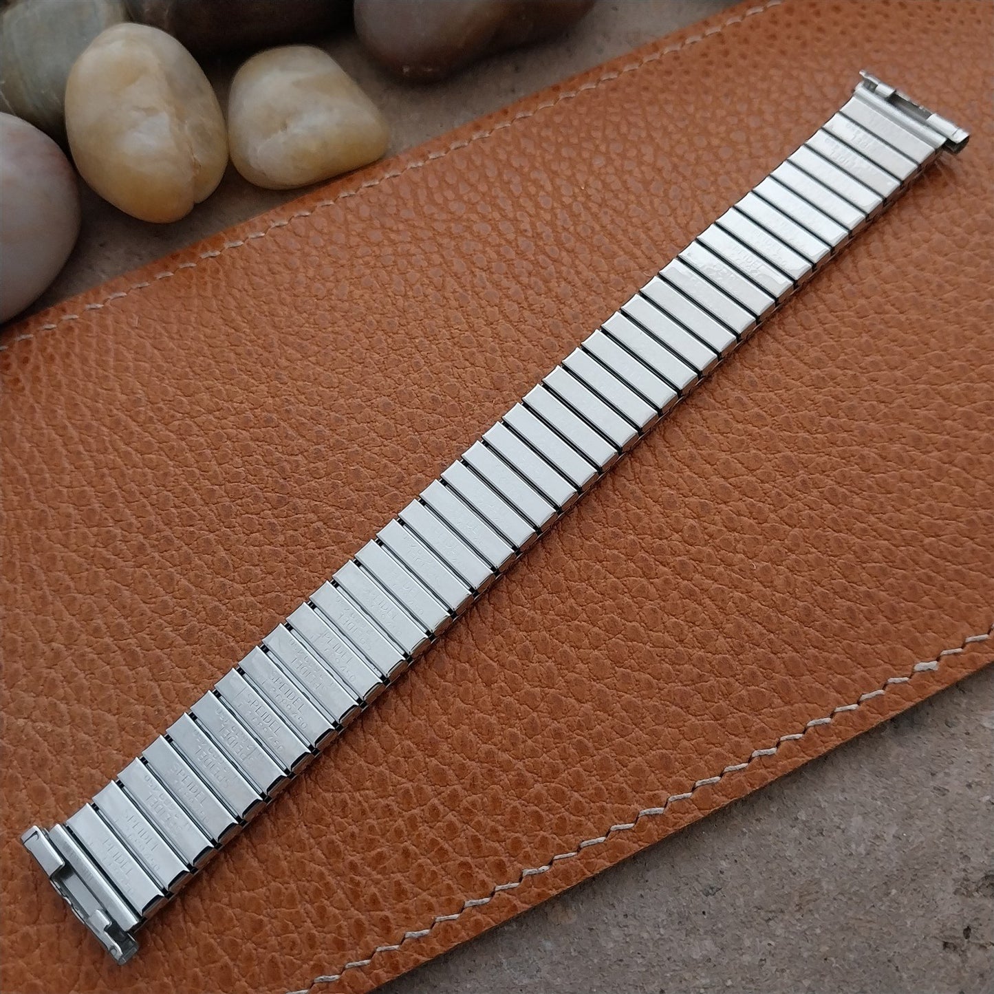 19mm 18mm 17mm Stainless Steel Rice Beads Speidel Tempest nos Vintage Watch Band