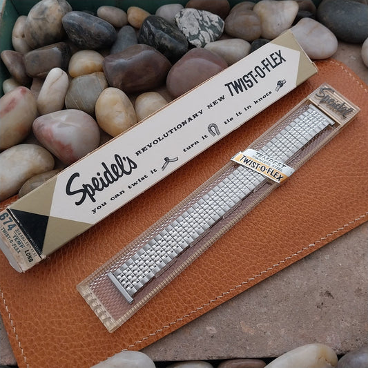 19mm 18mm 17mm Stainless Steel Rice Beads Speidel Tempest nos Vintage Watch Band