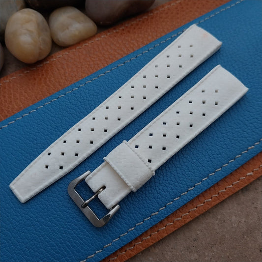 19mm Swiss Tropic Straight End White nos Unused 1970s Vintage Diver Watch Band