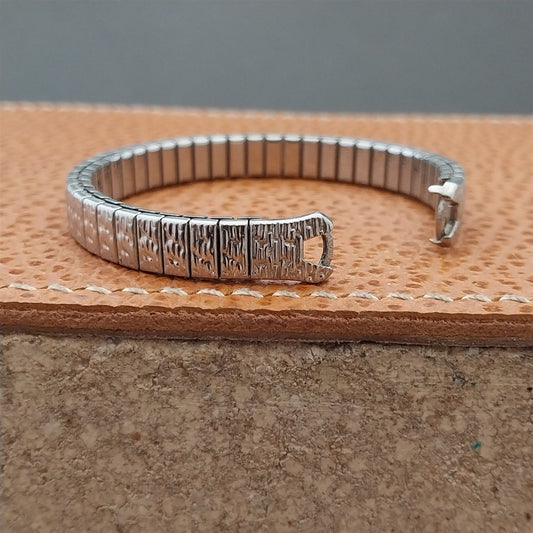 1970s Vintage Ladies 10k White Gold-Filled Speidel Unused Cocktail Watch Band