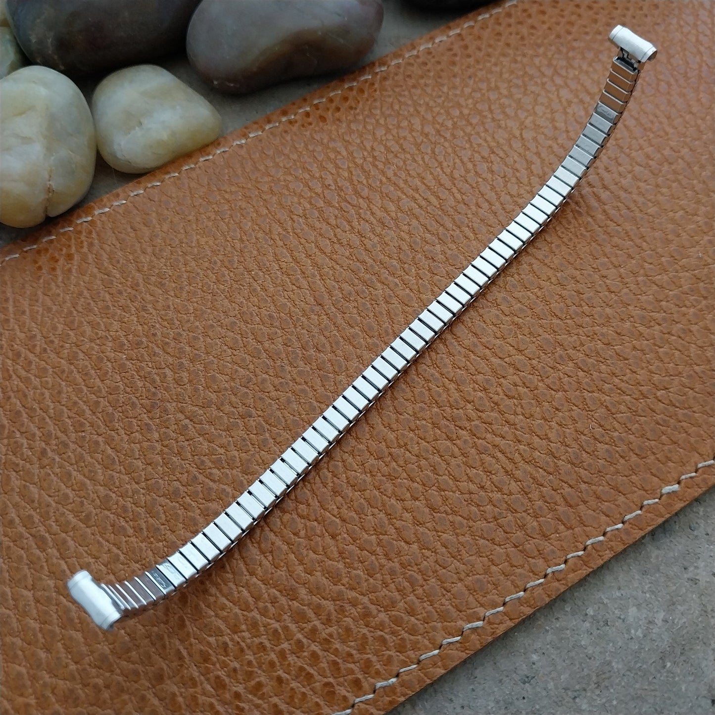 Vintage 8mm White Gold-Fill Speidel Unused Classic Stretch Cocktail Watch Band