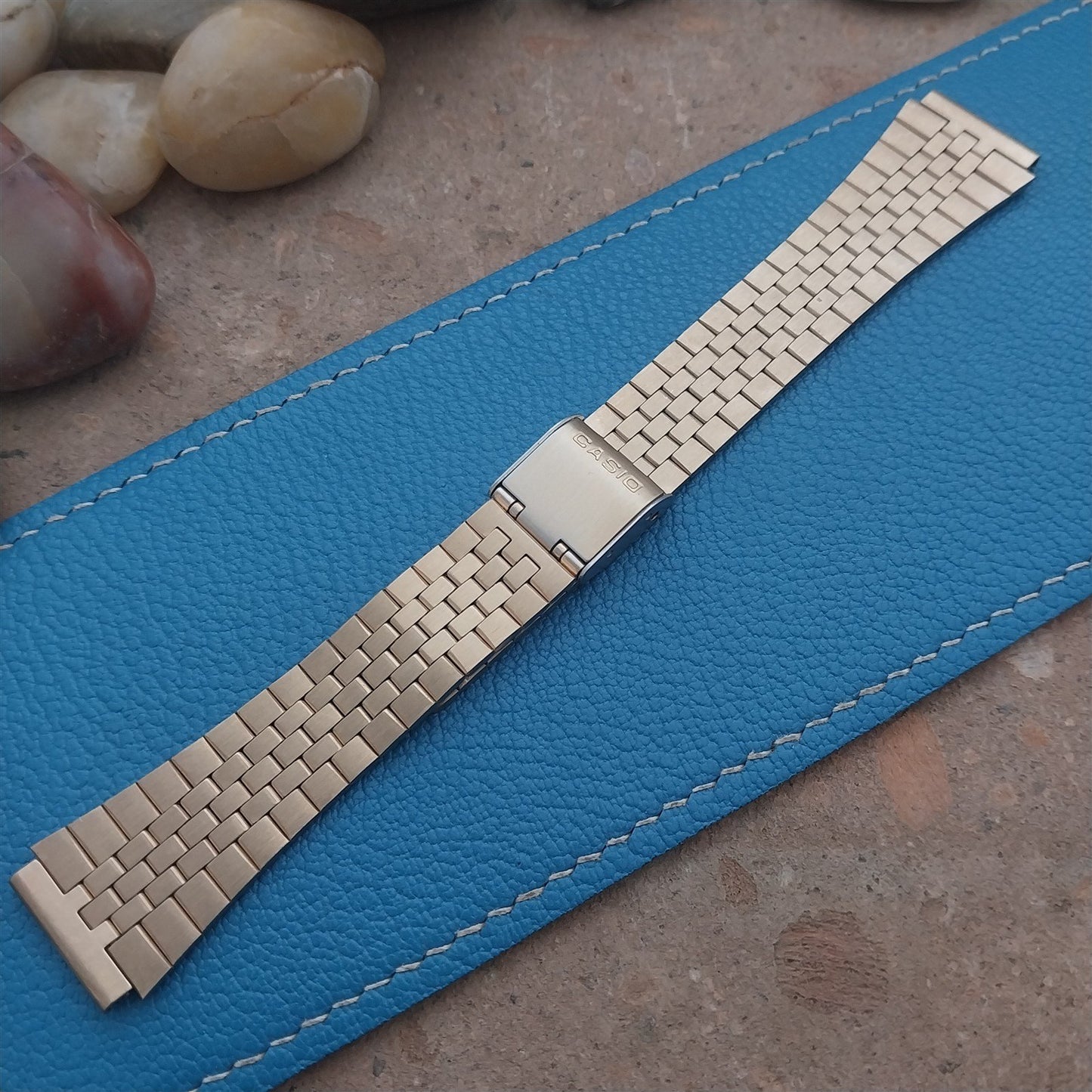 Vintage Casio Japan B-466N 18mm Yellow Gold Plated Classic NOS Unused Watch Band