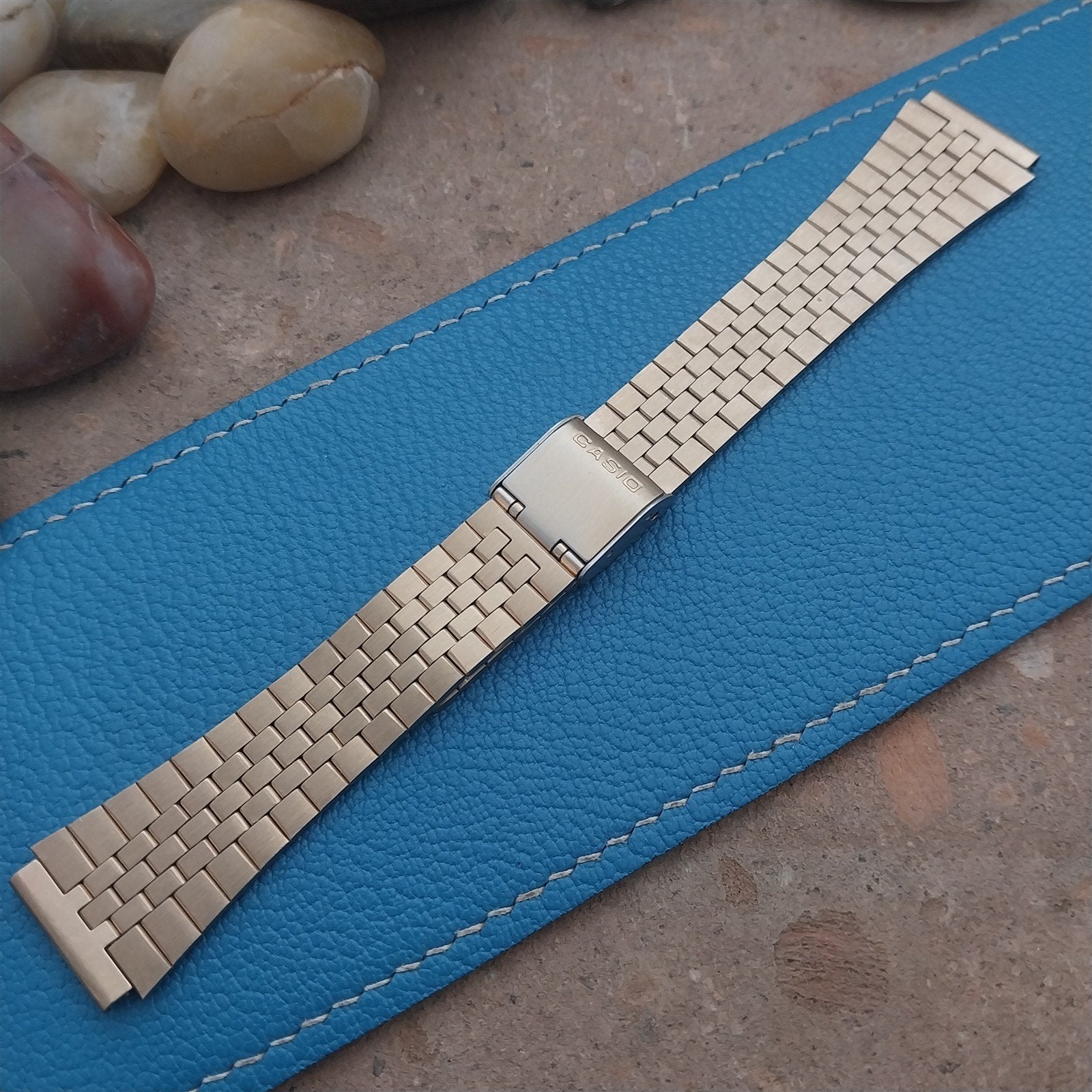 Vintage Casio Japan B-466N 18mm Yellow Gold Plated Classic NOS Unused Watch Band