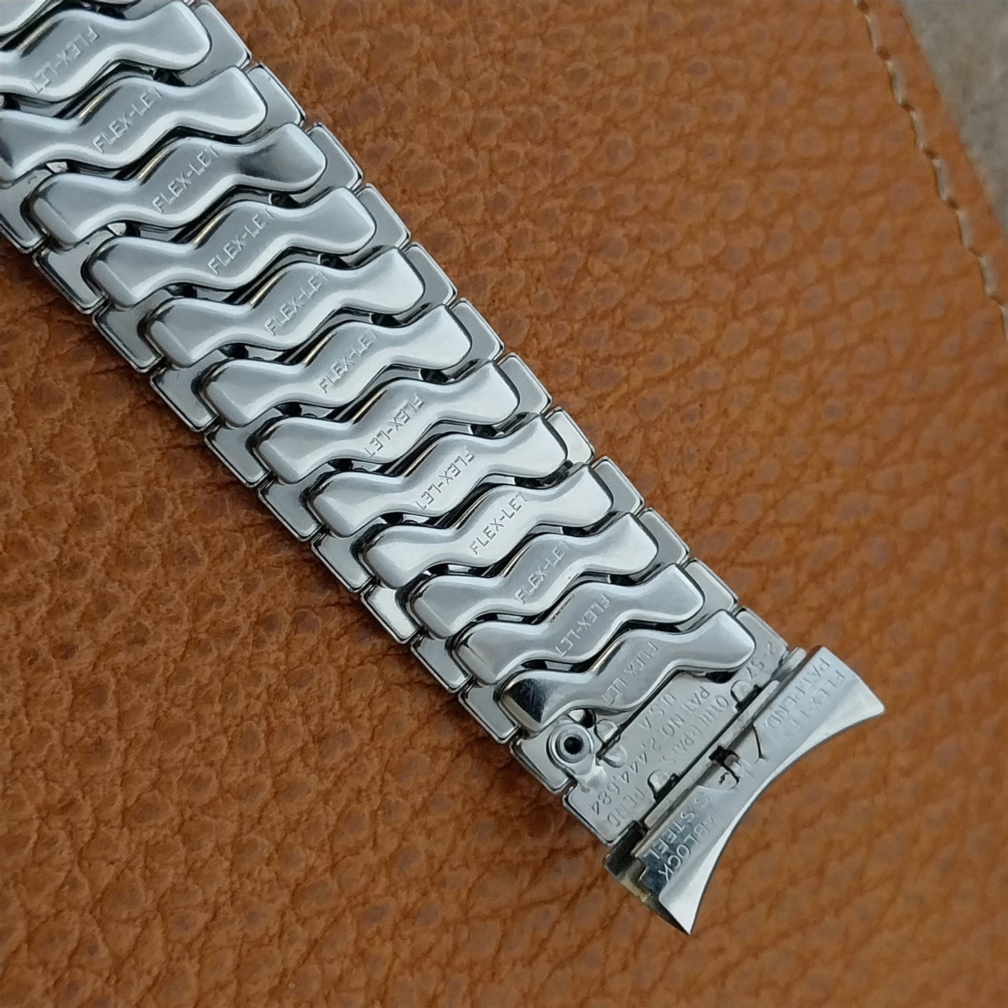 1957 Vintage Flex-Let Thin Man 19mm 18mm 17mm Stainless Steel Unused Watch Band